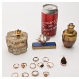 Articles en mï¿½tal, dont boï¿½te ï¿½ bijoux et