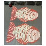2 tapis poissons, 26'' x 17''