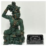 Sculpture vintage maya, en malachite