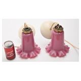 Paire de lampes suspendues, en verre, vintage