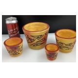 Ensemble de cache-pots, peints main