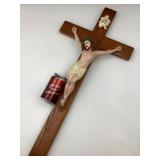 Grand crucifix, 29'' x 14'', plï¿½tre et bois