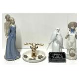 Sculptures en porcelaine, vide-poches et broches