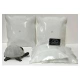 Lampe en fonte et en verre et 4 plafonniers en