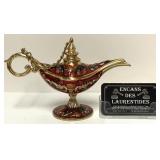 Lampe Aladdin, en laiton, peinte main