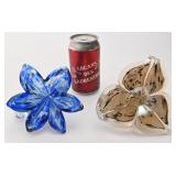 2 fleurs en verre soufflï¿½