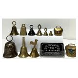 10 cloches en laiton et 1 plaquï¿½e argent