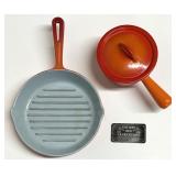 Chaudron en fonte Le Creuset et poï¿½le en fonte