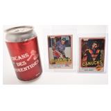 2 cartes de hockey signï¿½es, 1980, Richard Brodeur