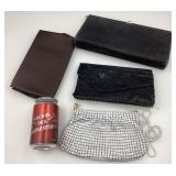 4 bourses vintage, dont 1 en aluminium