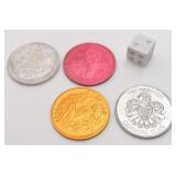 4 doubloons de Mardi Gras, de krewe, en aluminium