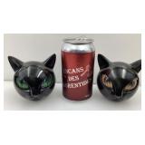 2 tï¿½tes de chat dï¿½coratives