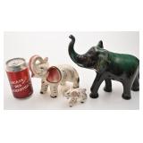 3 bibelots ï¿½lï¿½phants, dont Blue Moutain Pottery
