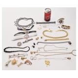 Lot de bijoux mode, dont bague 18 KGP,