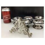 5 coupelles en acier inoxydable et