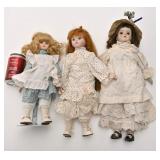3 poupï¿½es de porcelaine, vintage
