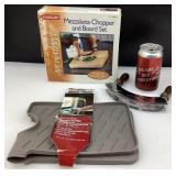 Planche et hachoir en bois naturel, hachoir