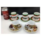 5 tasses et soucoupes à espresso, Italie et