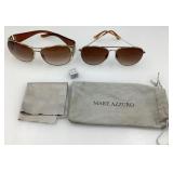 2 paires de lunettes de soleil et pochette Marie