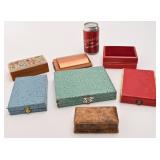 7 boîtes de bjoutier, antiques et vintage