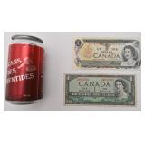 2 billets de 1 dollar, Canada, 1954 et 1973