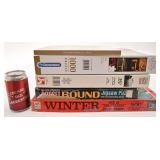 5 casse-tête vintage, dont rond, complets