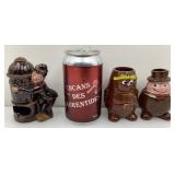 Cendrier, années '50-'60, et 2 verres à shooters,