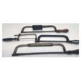 4 anciennes scies à métal,