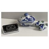 Sucrier et sabots style Delft Blue