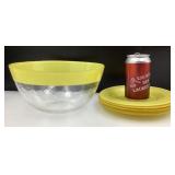 Saladier et 4 assiettes