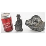 2 sculptures Premières Nations, en pierre