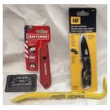 Couteaux Cat et Craftsman et pied-de-biche