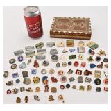 Lot d'épinglettes de collection, avec coffret