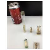 5 statues religieuses miniatures, en verre et