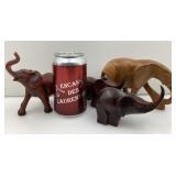4 figurines d'éléphants