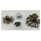 3 miniatures en métal non ferromagnétique