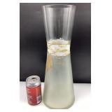 *Vase en verre soufflé, Roumanie, 16'', signé