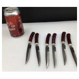 6 couteaux en acier inoxydable, vintage