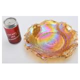 Bol en verre carnaval marigold, diamond point,