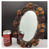 Miroir de table avec cadre perlé