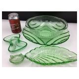 5 pièces de vaisselle verte, dont mini