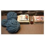 Lot de livres de tricot / crochet et balles de