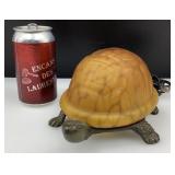 Lampe de table tortue, en verre et en métal