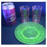 Assiette en verre dépression ouraline, motif