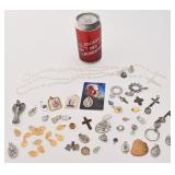 Lot religieux, dont médailles