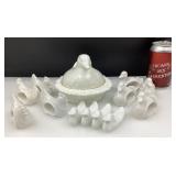 Plat de service canard, porte-serviettes