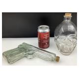 2 bouteilles, fusil téquila et tête de mort