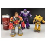 3 figurines, 2 Zurg de Light Year et Bill Haze,
