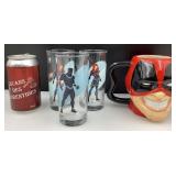 3 verres et 1 tasse série Marvel