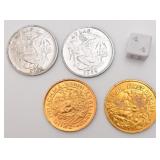 4 pièces mardi gras doubloon krewe,